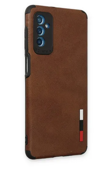 Newface Samsung Galaxy M52 5G Kılıf Loop Deri Silikon - Kahverengi resmi