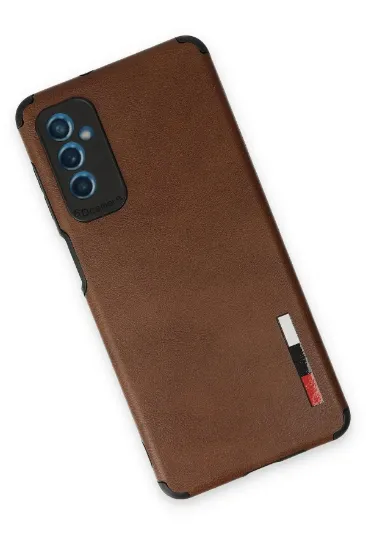 Newface Samsung Galaxy M52 5G Kılıf Loop Deri Silikon - Kahverengi resmi