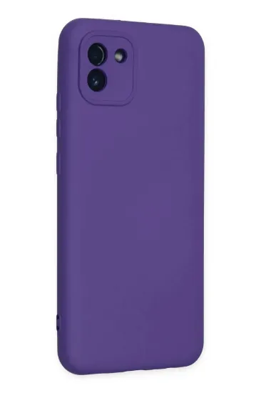 Newface Samsung Galaxy A03 Kılıf Nano içi Kadife Silikon - Mor resmi