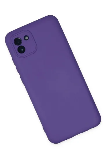 Newface Samsung Galaxy A03 Kılıf Nano içi Kadife Silikon - Mor resmi