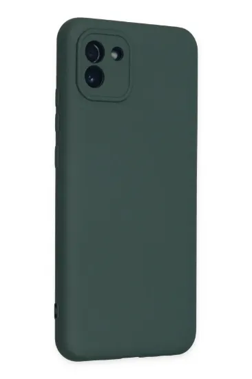 Newface Samsung Galaxy A03 Kılıf Nano içi Kadife Silikon - Koyu Yeşil resmi