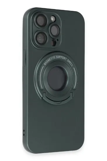 Newface iPhone 13 Pro Max Kılıf Lukka Magneticsafe Kapak - Koyu Yeşil resmi