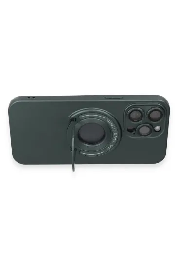 Newface iPhone 13 Pro Max Kılıf Lukka Magneticsafe Kapak - Koyu Yeşil resmi
