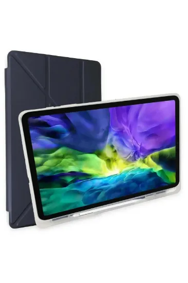 Newface iPad 10.2 (8.nesil) Kılıf Kalemlikli Mars Tablet Kılıfı - Lacivert resmi