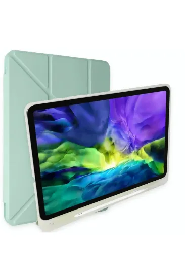 Newface iPad 10.2 (8.nesil) Kılıf Kalemlikli Mars Tablet Kılıfı - Açık Yeşil resmi