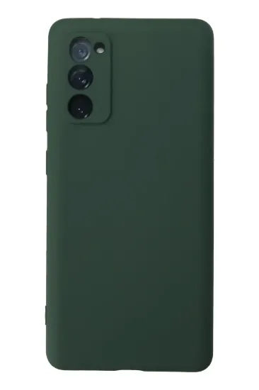 Newface Samsung Galaxy S20 FE Kılıf Nano içi Kadife Silikon - Koyu Yeşil resmi