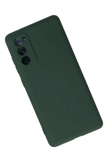 Newface Samsung Galaxy S20 FE Kılıf Nano içi Kadife Silikon - Koyu Yeşil resmi