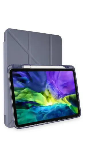 Newface iPad Air 4 10.9 Kılıf Kalemlikli Mars Tablet Kılıfı - Lila resmi