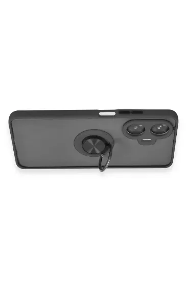 Newface Realme C55 Kılıf Montreal Yüzüklü Silikon Kapak - Siyah resmi