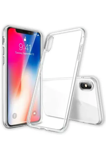 Newface iPhone X Kılıf Lüx Şeffaf Silikon resmi