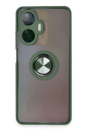 Newface Realme C55 Kılıf Montreal Yüzüklü Silikon Kapak - Yeşil resmi