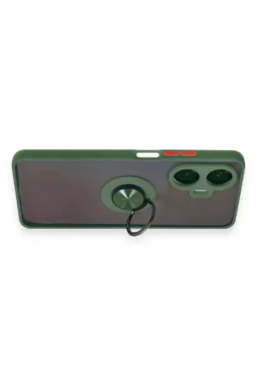 Newface Realme C55 Kılıf Montreal Yüzüklü Silikon Kapak - Yeşil resmi