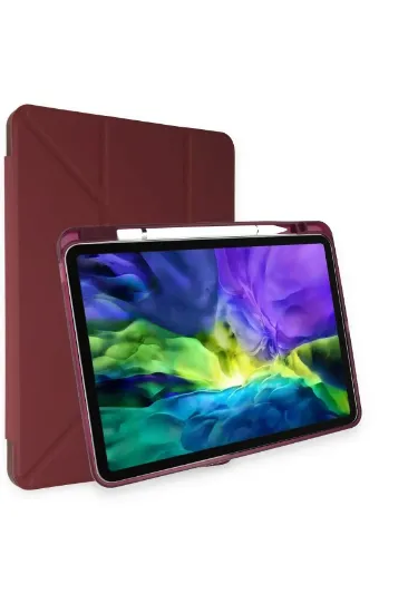 Newface iPad Air 4 10.9 Kılıf Kalemlikli Mars Tablet Kılıfı - Mor resmi
