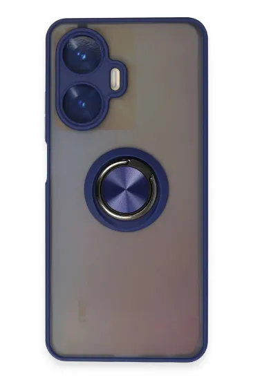 Newface Realme C55 Kılıf Montreal Yüzüklü Silikon Kapak - Lacivert resmi