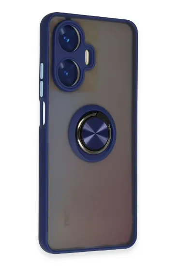 Newface Realme C55 Kılıf Montreal Yüzüklü Silikon Kapak - Lacivert resmi