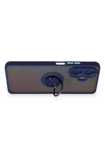 Newface Realme C55 Kılıf Montreal Yüzüklü Silikon Kapak - Lacivert resmi