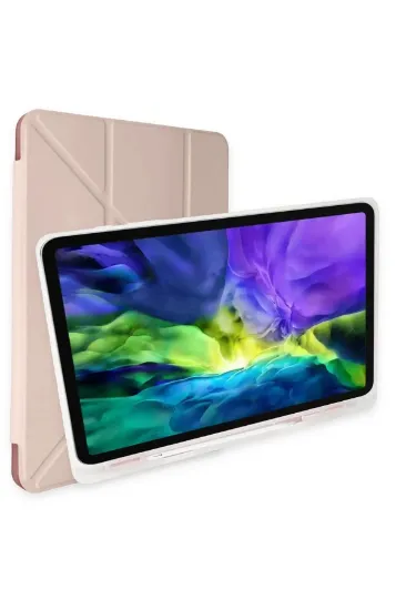 Newface iPad 9.7 (2018) Kılıf Kalemlikli Mars Tablet Kılıfı - Rose Gold resmi
