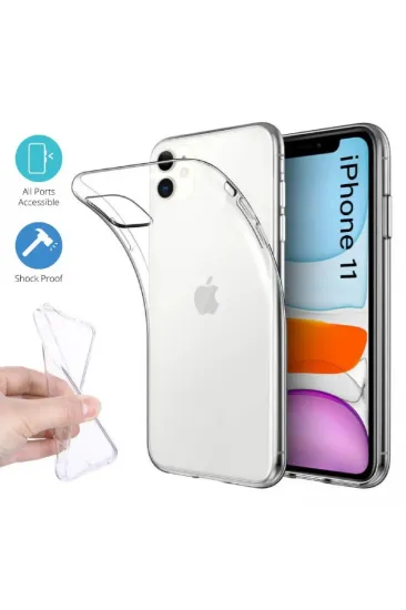 Newface iPhone 11 Kılıf Lüx Şeffaf Silikon resmi