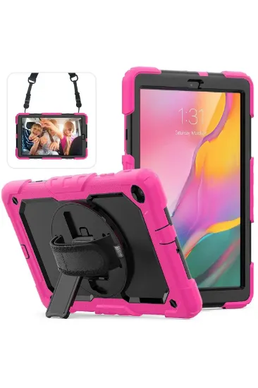 Newface Samsung Galaxy T510 Tab A 10.1 Kılıf Pars Tablet Kapak - Pembe resmi
