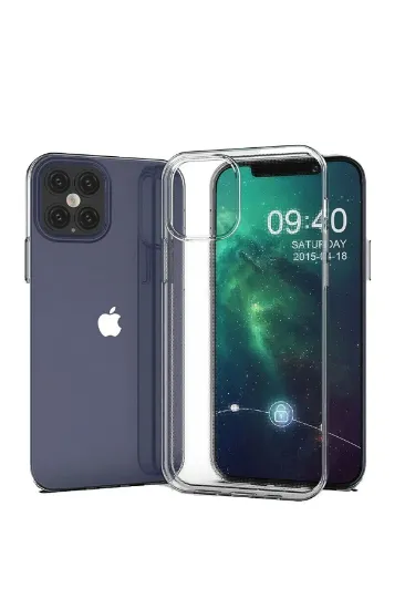 Newface iPhone 12 Pro Max Kılıf Lüx Şeffaf Silikon resmi