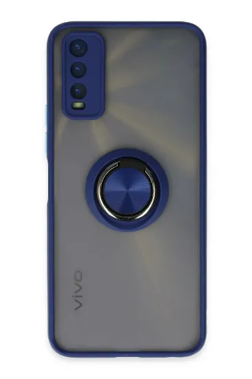 Newface Vivo Y11S Kılıf Montreal Yüzüklü Silikon Kapak - Lacivert resmi