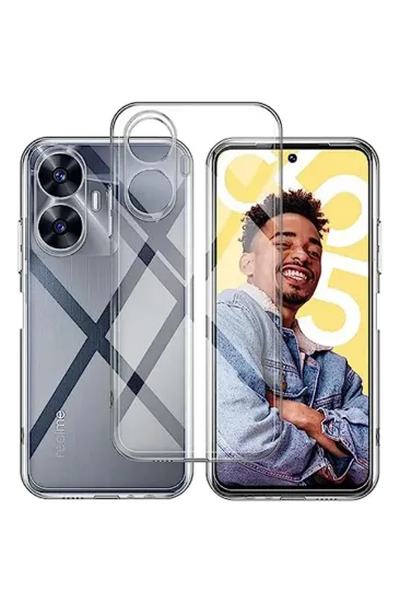 Newface Realme C55 Kılıf Lüx Şeffaf Silikon resmi