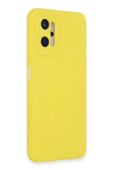 Newface Realme 9i 4G Kılıf Nano içi Kadife Silikon - Sarı resmi