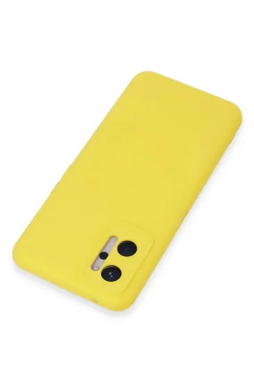Newface Realme 9i 4G Kılıf Nano içi Kadife Silikon - Sarı resmi