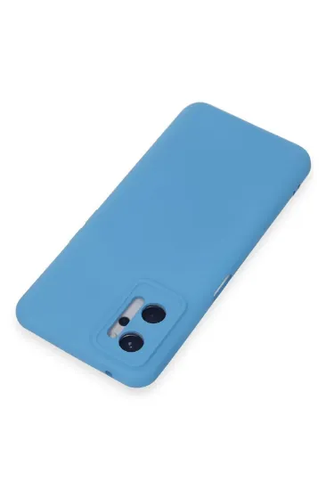Newface Realme 9i 4G Kılıf Nano içi Kadife Silikon - Mavi resmi