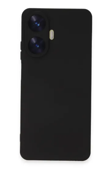 Newface Realme C55 Kılıf Nano içi Kadife Silikon - Siyah resmi