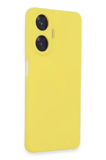 Newface Realme C55 Kılıf Nano içi Kadife Silikon - Sarı resmi