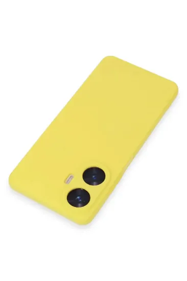 Newface Realme C55 Kılıf Nano içi Kadife Silikon - Sarı resmi