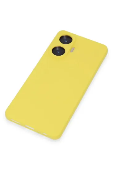 Newface Realme C55 Kılıf Nano içi Kadife Silikon - Sarı resmi