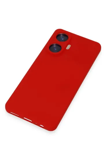 Newface Realme C55 Kılıf Nano içi Kadife Silikon - Kırmızı resmi