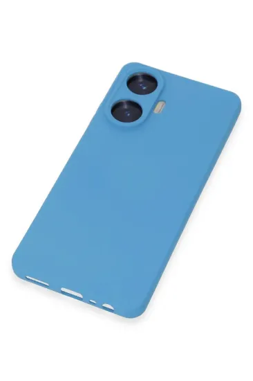 Newface Realme C55 Kılıf Nano içi Kadife Silikon - Mavi resmi