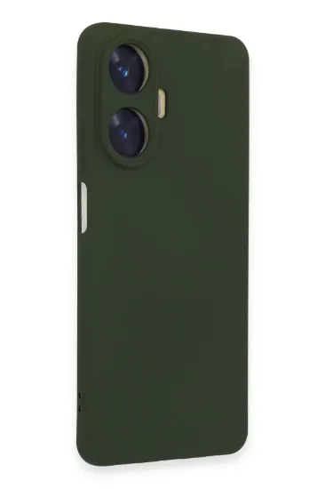 Newface Realme C55 Kılıf Nano içi Kadife Silikon - Koyu Yeşil resmi