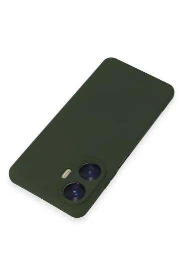 Newface Realme C55 Kılıf Nano içi Kadife Silikon - Koyu Yeşil resmi