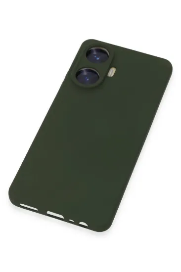 Newface Realme C55 Kılıf Nano içi Kadife Silikon - Koyu Yeşil resmi