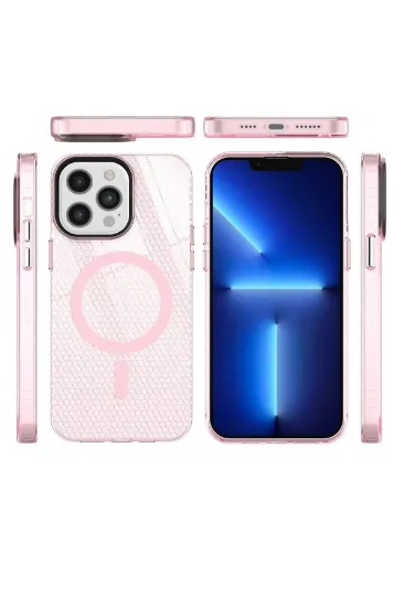 Newface iPhone 12 Pro Max Kılıf Beta Magneticsafe Silikon - Pembe resmi