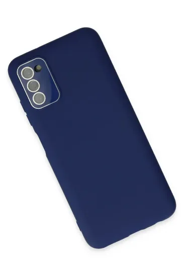 Newface Samsung Galaxy A03S Kılıf Lansman Glass Kapak - Sky Blue resmi