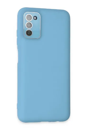 Newface Samsung Galaxy A03S Kılıf Lansman Glass Kapak - Mavi resmi