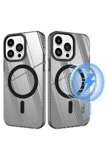 Newface iPhone 13 Pro Max Kılıf Beta Magneticsafe Silikon - Siyah resmi