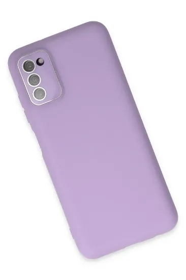 Newface Samsung Galaxy A03S Kılıf Lansman Glass Kapak - Lila resmi