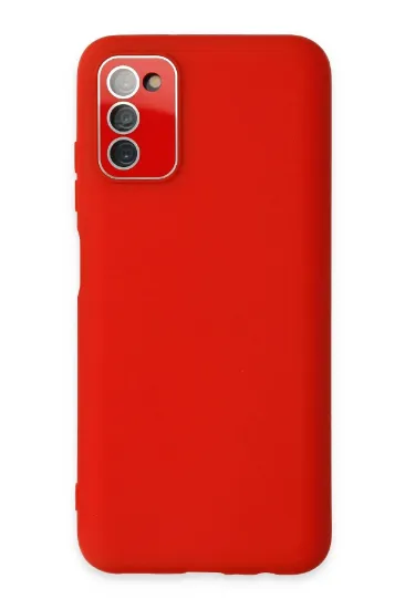 Newface Samsung Galaxy A03S Kılıf Lansman Glass Kapak - Kırmızı resmi