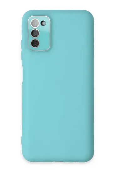Newface Samsung Galaxy A03S Kılıf Lansman Glass Kapak - Turkuaz resmi