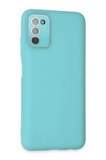 Newface Samsung Galaxy A03S Kılıf Lansman Glass Kapak - Turkuaz resmi