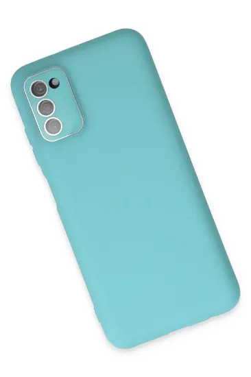 Newface Samsung Galaxy A03S Kılıf Lansman Glass Kapak - Turkuaz resmi