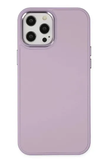 Newface iPhone 12 Pro Max Kılıf Asya Deri Silikon - Lila resmi