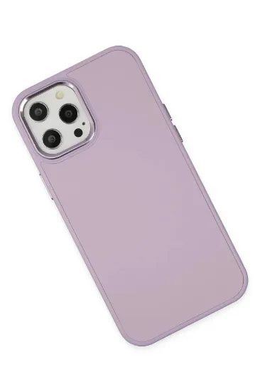 Newface iPhone 12 Pro Max Kılıf Asya Deri Silikon - Lila resmi