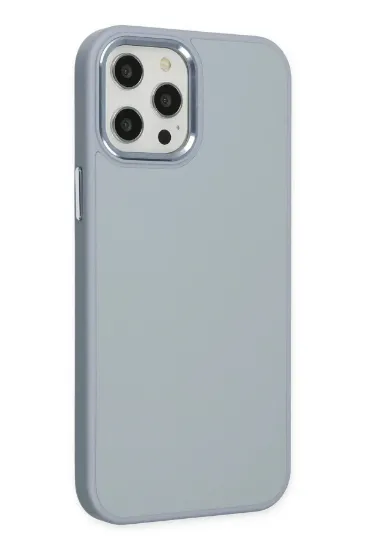 Newface iPhone 12 Pro Max Kılıf Asya Deri Silikon - Sierra Blue resmi